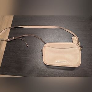 Michael Kors Light Pink Leather Small Ginny Camera Crossbody Bag